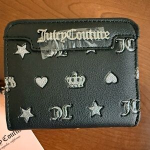 Juicy Couture black wallet with silver accents/icons